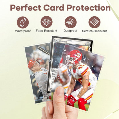 Mlikero 100 Count Card Sleeves, Clear Soft Trading Card Sleeves, Polypropylene (PP), Fit for MTG, TCG, Baseball, Football, Game Cards