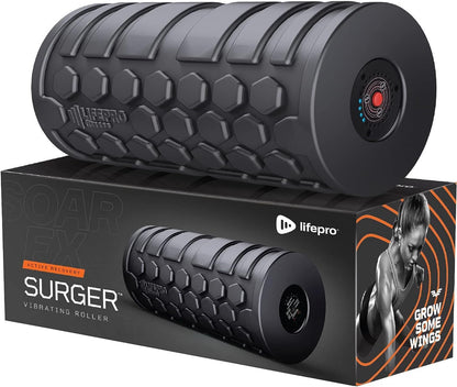 Lifepro 4-Speed Vibrating Massage Ball - Peanut Massager and Vibrating Foam Roller for Fitness, Mobility, and Relaxation - Compact and Portable Design