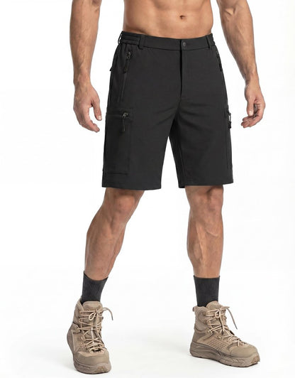 COOFANDY Men's Shorts Cargo 9" Hiking Workout Golf Cargo Shorts Qucik Dry Summer Travel Camping Running Fishing Black