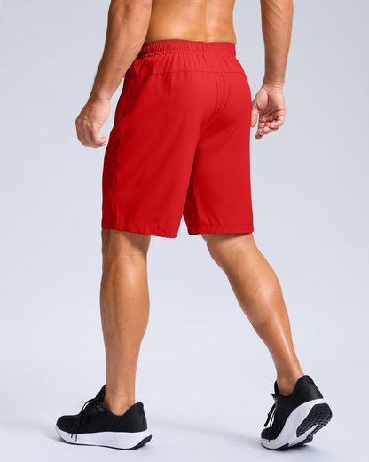 G Gradual Men's Athletic Running Shorts with Zipper Pockets Quick Dry 7"/ 5"/ 9" Workout Gym Shorts for Basketball Hiking(Deep Red,9XXL-New)