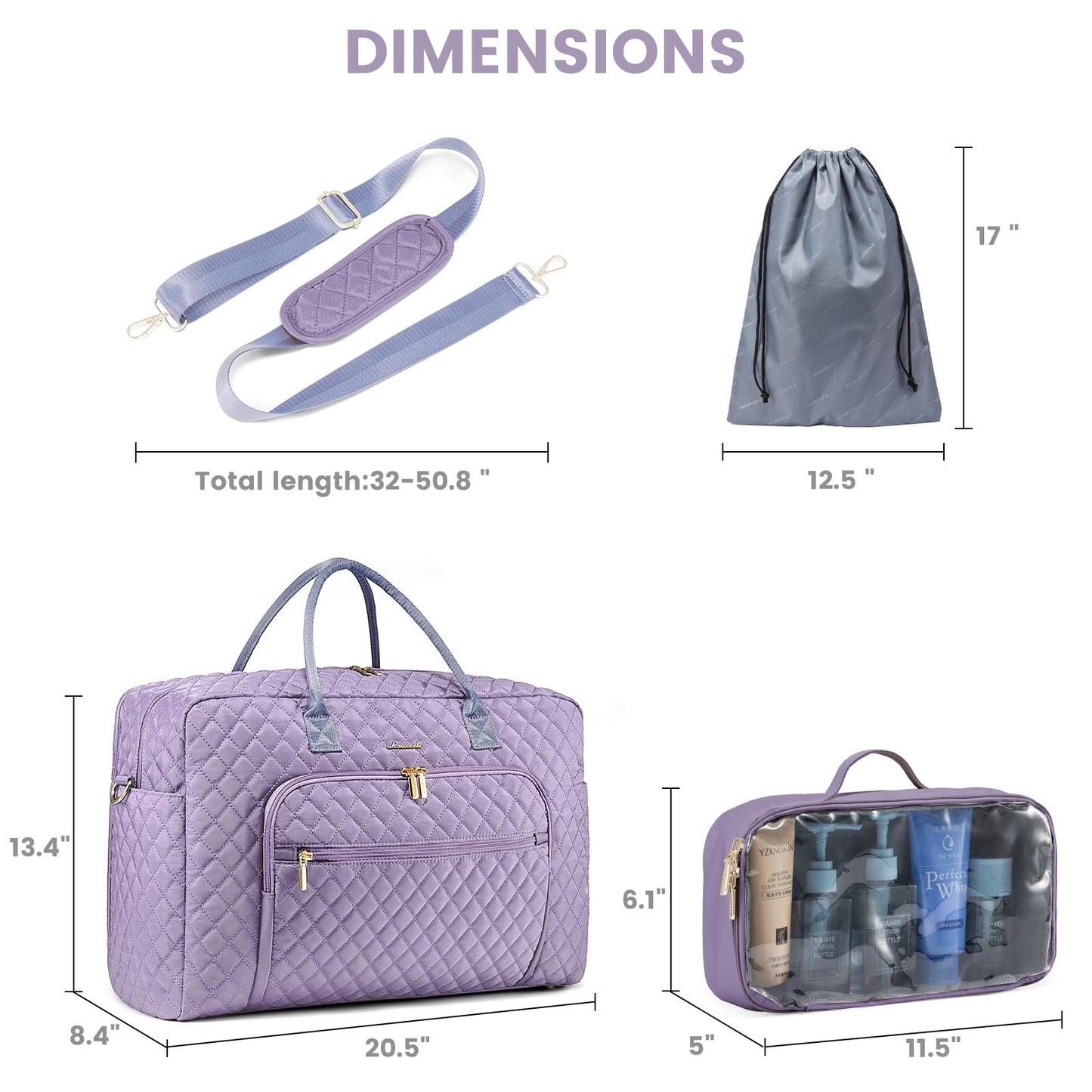 LOVEVOOK Travel Duffle Bag, Weekender Bag for Women with Professional Laptop Compartment Carry on Overnight Case with Toiletries Kit Wet Pocket for Business Travel, Hospital bag for Labor and Delivery