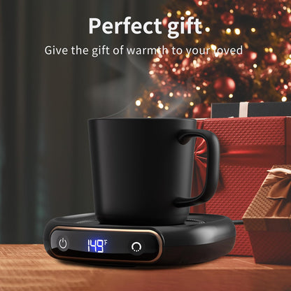 Lerat Coffee Mug Warmer & Mug Set for Desk, Electric Coffee Cup Warmer with Auto Shut Off, 3 Temperature Setting Smart Cup Warmer for Heating Coffee, Milk, Beverage, Candle Jar (Black), 12oz