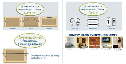 Hang It Perfect Pro Picture Frame Wall Hanging Tool with Level, 48 inch, Black