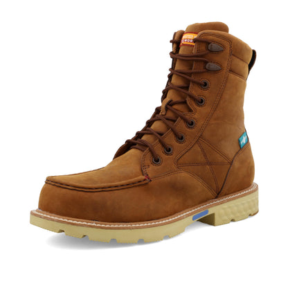 Twisted X Men's 8" Work Boot, Distressed Saddle & Distressed Saddle, 14 M
