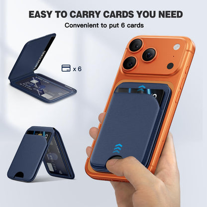 Mag-Safe Wallet Magnetic Wallet for Phone Lightweight Magnetic Phone Pouch Stand Adjustable Leather Mag-Safe Card Holder for iPhone 17/16/15/14/13/12 Series, Not for iPhone 13/12 Mini (Black)