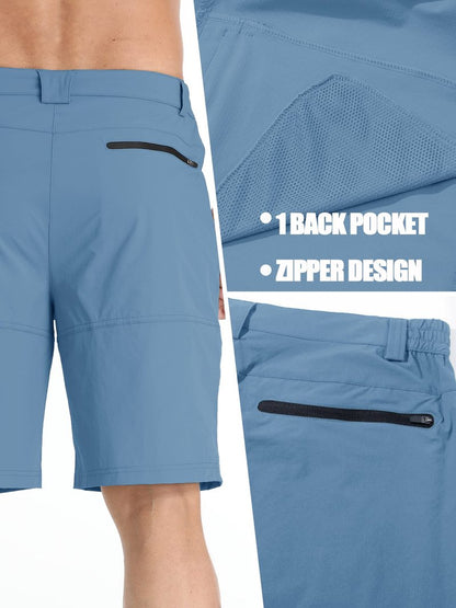 TACVASEN Men's Casual Shorts Lightweight Quick Dry Cargo Hiking Tactical Shorts Golf Dress Outdoor Summer with Pockets Light Blue 30