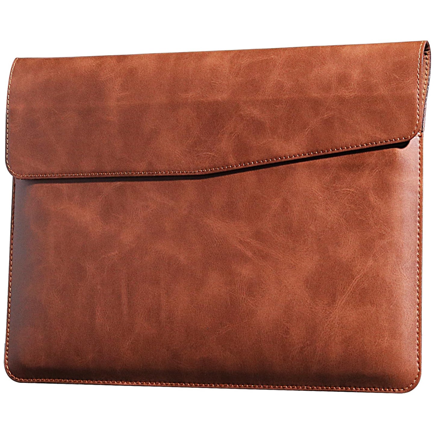 CPNVWA 16 Inch Leather Laptop Sleeve Compatible with MacBook Pro 16 Inch M5 M4 M3 M2 M1 Pro/Max＆MacBook Air 15 Inch M5 M4 M3 M2, Genuine Leather Protective Case Cover,Vintage Brown