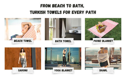 Bazaar Anatolia Turkish Beach Towel – 100% Cotton, Quick Dry, Sand Free Boho Farmhouse Style for Bathroom, Travel, Camping – Oversized 71x39 Inches – Arpa Black