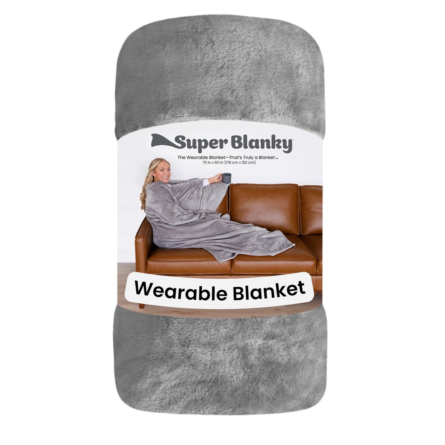 Super Blanky Wearable Blankets for Women, Comfy Wearable Blanket Men, Cozy Gifts for Women, Dorm Room Essentials, Graduation Gift for Her Girlfriend, Gifts for Wife Birthday Gift Ideas, Aspen Gray