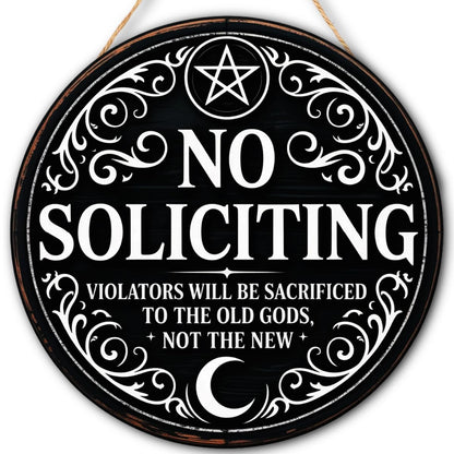 Gothic Gifts No Soliciting Sign for House Front Door, Witchy Gift No Soliciting Sign for Halloween