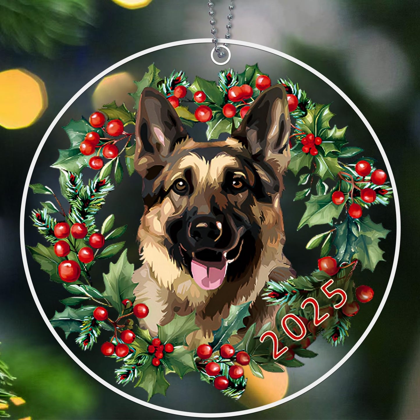 German Shepherd Ornament, Dog Christmas Ornaments 2025, Dog Ornaments for Christmas Tree - German Shepherd Gifts for Women, Men, German Gifts