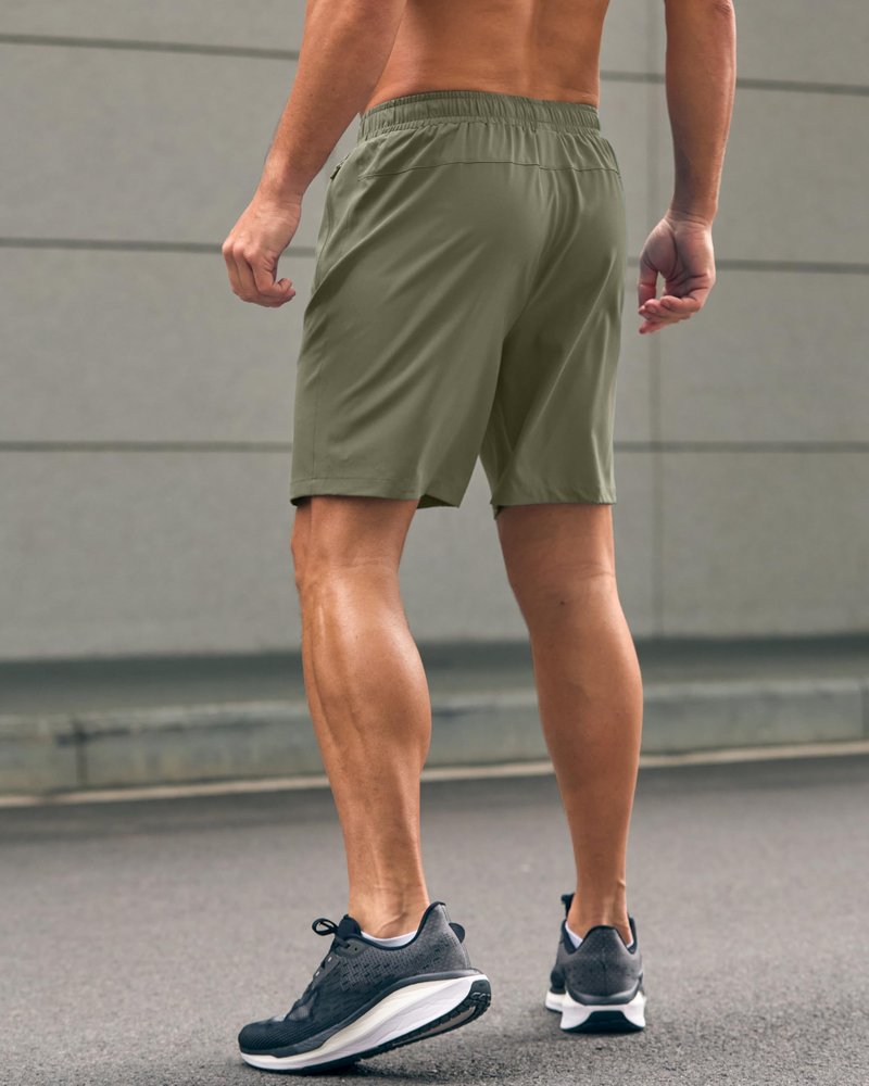 G Gradual Men's Athletic Running Shorts with Zipper Pockets Quick Dry 7"/ 5"/ 9" Workout Gym Shorts for Basketball Hiking(Sage Green,7XXL)