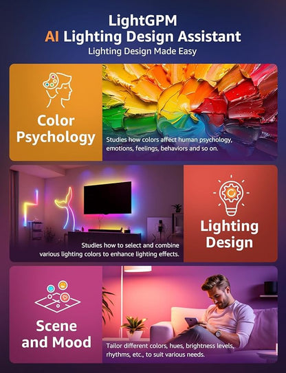 Lepro BR2 AI LED Smart Bulbs - AI Generated Lighting, LightGPM 4 with LLM, LightBeats Music Sync, Voice Control Via App, RGBWW Colors, Compatible with Alexa & Google Assistant, BR30 E26 8W, 4 Packs