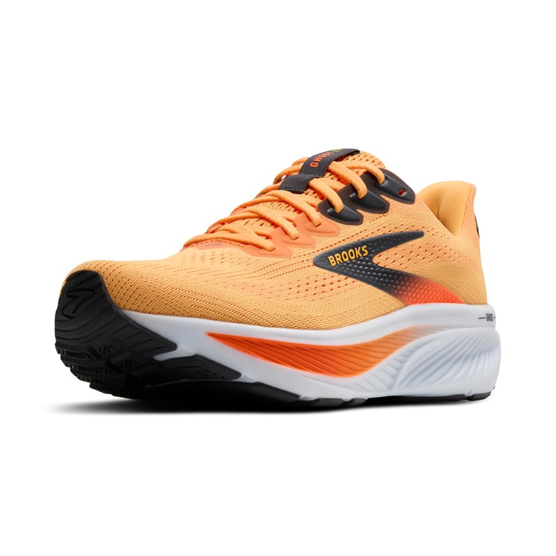 Brooks Men’s Ghost 17 Neutral Running Shoe - Blazing Orange/Yellow/Ebony - 9 Medium