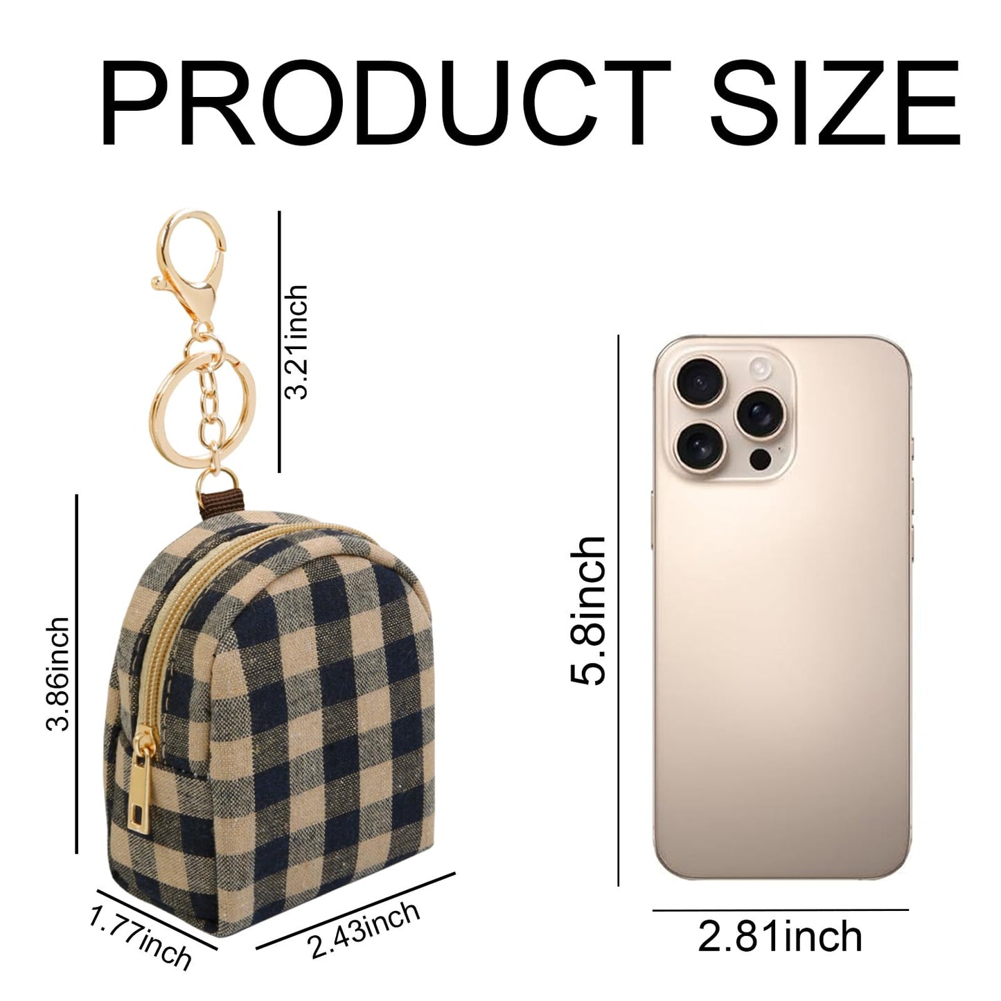AIBFRID 4Pcs Mini Backpack Keychain,Cute Cosmetic Bag for Women,PU Leather Makeup Bag Key Pocket Lipstick Bag Card Holder Data Cable Organizer Zipper Pouch (Christmas Series)