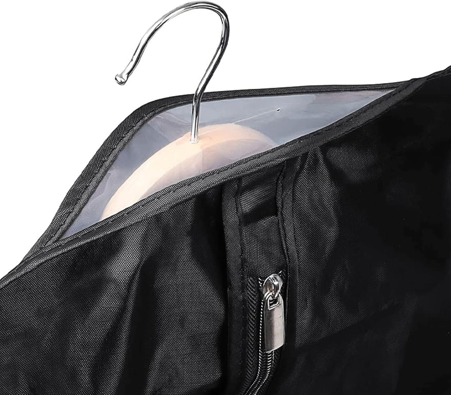 DOTUHAO Garment Bag, 24'' x 55'' Suit Bag, 4 Packs, Dress Bags for Gowns, Garment Bags for Travel, Travel Garment Bag, Garment Bags for Hanging Clothes, Washable Suit Cover for Suits, Coats (Black)