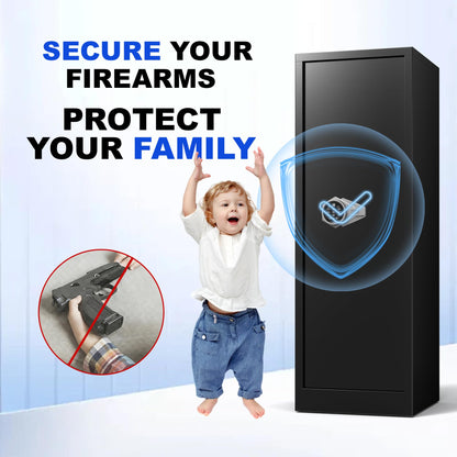 Marcree 8-10 Gun Safe, Large Gun Safes for Rifle & Pistol Storage, Quick Access Rifle Safe, Gun Cabinets for Rifles and Shotguns, Adjustable Shelves, Long Gun Safe with Dual Alarm & Mute Mode