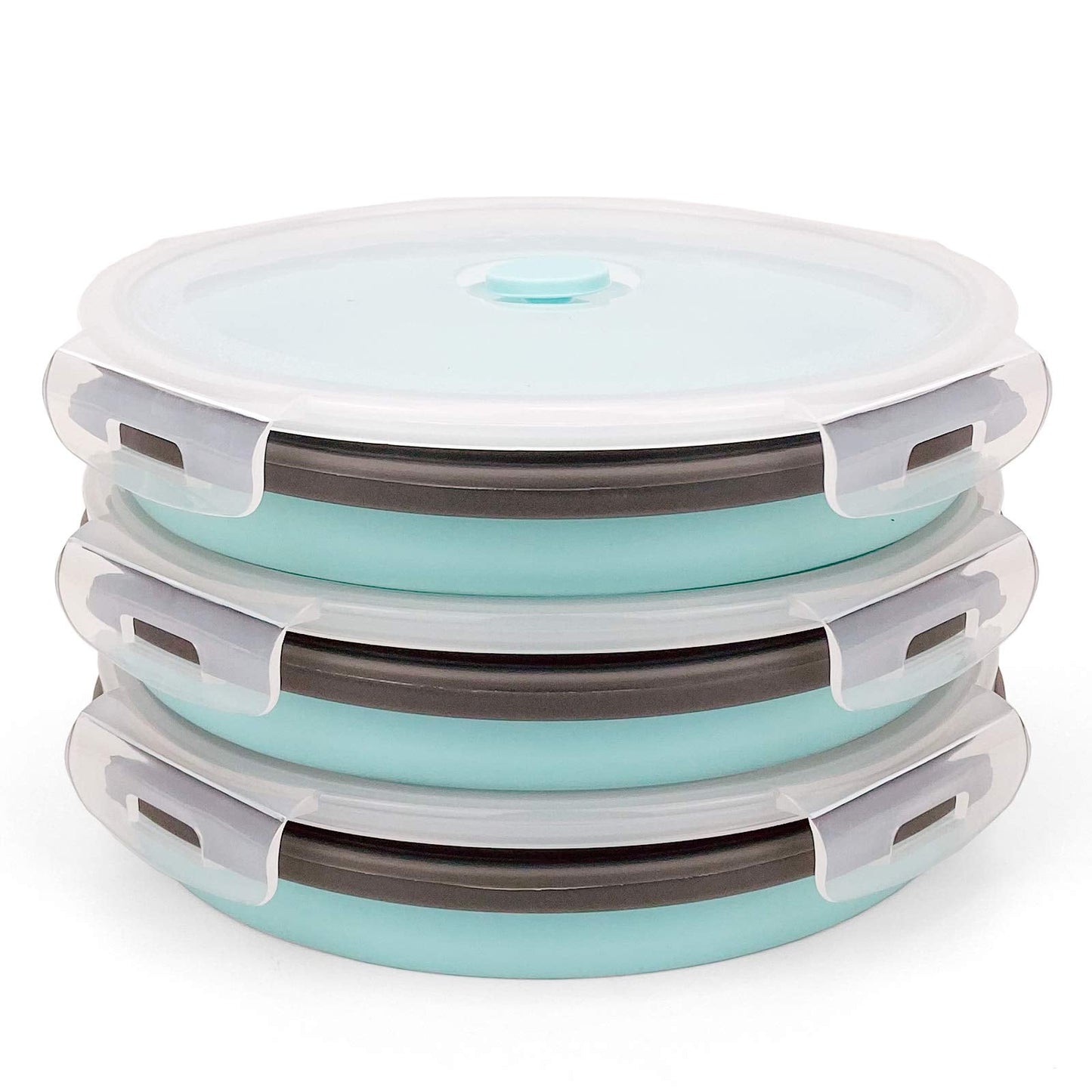 CARTINTS 1200ml Large Collapsible Food Containers Silicone Lunch Containers Silicone Leftover Food Containers, Ideal for Camping Travel, 3Pack