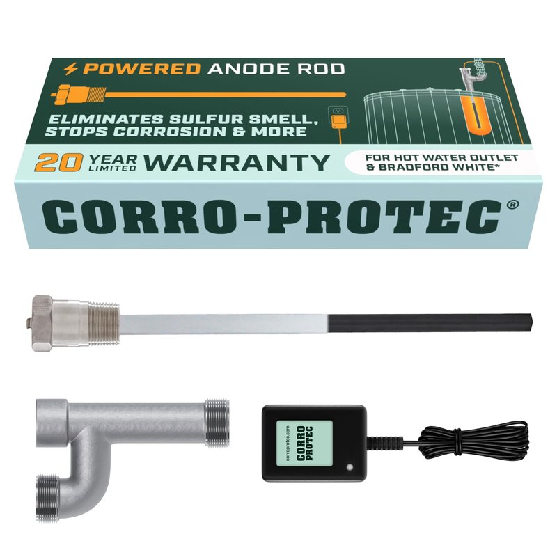 Corro-Protec Powered Anode Rod for Bradford White & Hot Water Outlet
