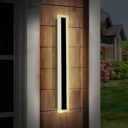TooCust 23.6in Long Outdoor Modern LED Wall Light, IP65 Waterproof, 24W Warm White Light 3000K, Narrow Strip Light, Durable Wall Sconce for Garage, Porch, Garden, Patio, Wired Installation, 1PACK
