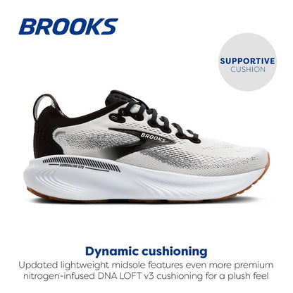 Brooks Women’s Adrenaline GTS 25 Supportive Running & Walking Shoe - White/Black/White - 5.5 Medium