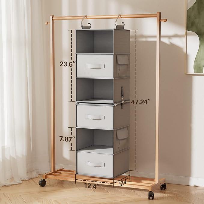 Pipishell 6-Shelf Hanging Closet Organizer