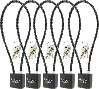 Keyed Alike Cable Gun Lock - 8.5" & 15" Safety Lock for Pistols, Rifles & Shotguns | Secure Home Firearm Storage