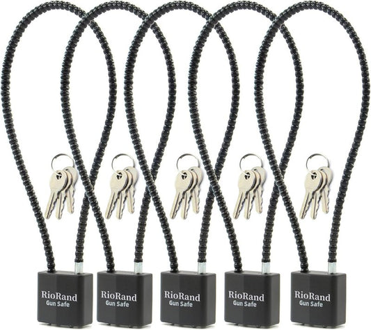 Keyed Alike Cable Gun Lock - 8.5" & 15" Safety Lock for Pistols, Rifles & Shotguns | Secure Home Firearm Storage