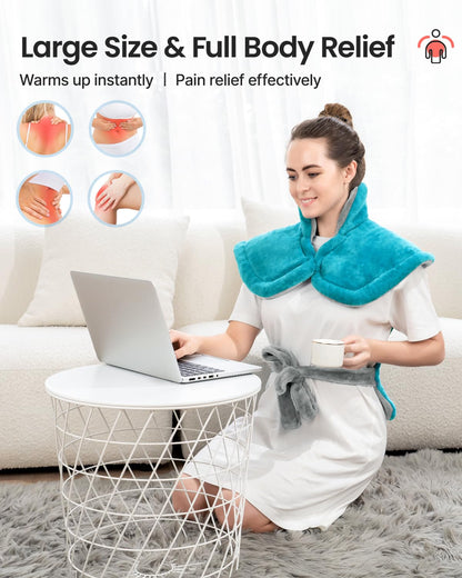 RENPHO Electric Heating Pad for Back Pain Relief, Birthday Christmas Gifts for Women Men Mom Dad Elderly, FSA Eligible Items Only List, Large Heat Pad for Neck Shoulders, 24"x33", ETL Certified, Gray