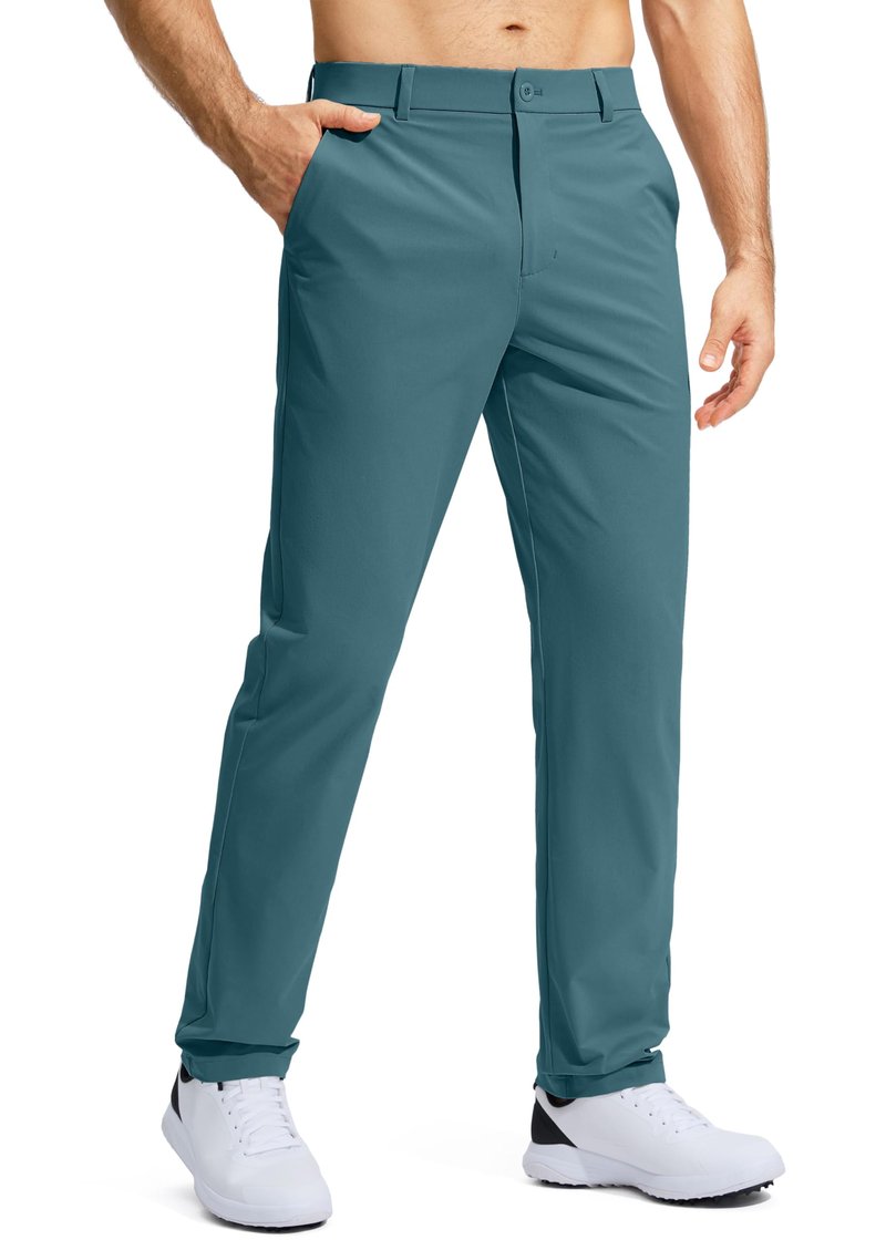 Pudolla Golf Pants for Men Stretch Dress Pants Mens Work Pants 34 Lightweight Quick Dry Casual Slacks Trousers with Pockets(Vivid Blue 32Wx34L)