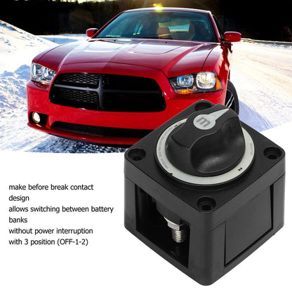 300A Battery Selector Switch, 3 Position Marine Battery Cut Off Switch with IP66, Heavy Duty for Boat RV Car Truck