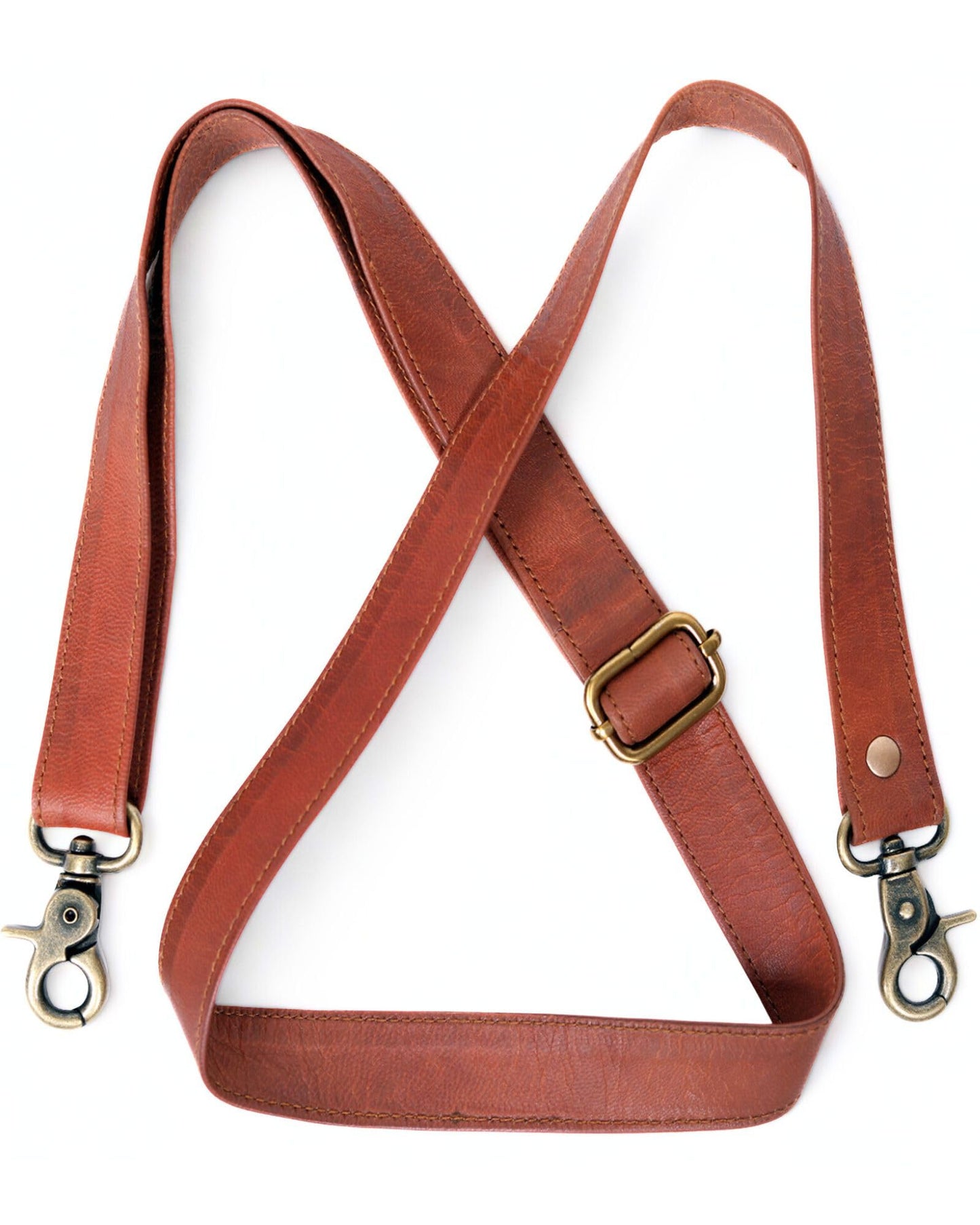 Genuine Brown Leather Purse Straps Replacement Crossbody - 60-inch Long Thin Adjustable Shoulder Straps for Handbags, Purses, Tote, Leather Bags with Gold Metal Swivel Hooks