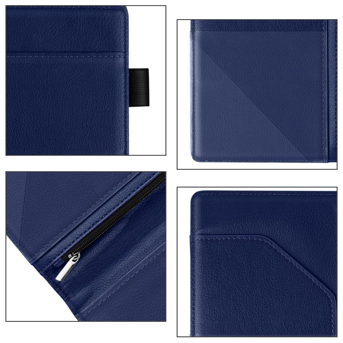 WAVEYU Cute Server Books for Waitress Waiter, Leather Guest Book Note Pad with Zipper, Money Organizer Wallet, Cash Check Bill Receipt Holder Presenter, 8x5 inch, Mandala