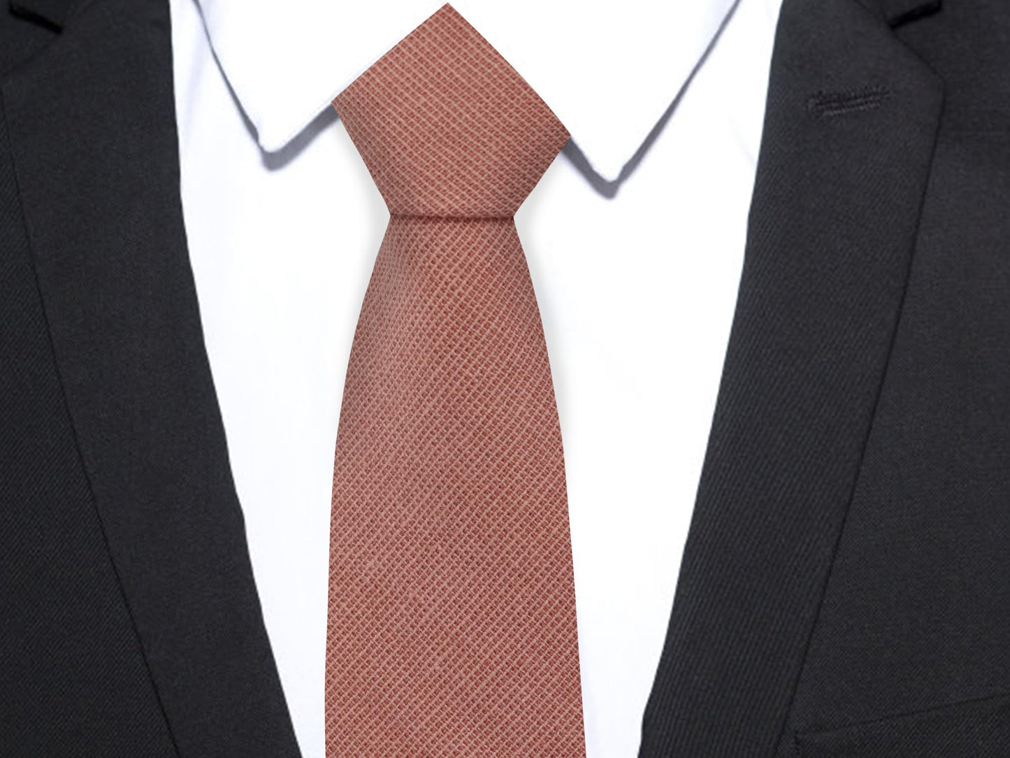 Luckyvestir Skinny Ties for Men 2.5'' Cotton Tie Solid Color Neckites for Wedding Business Graduation Party