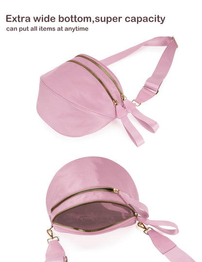 Spacious Nylon Crossbody Bag Bum Bag Handbags Wallets Purses Trendy Shoulder Bag for Women