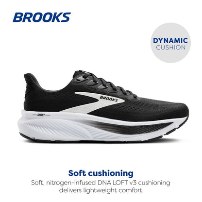 Brooks Women’s Ghost 17 Neutral Running Shoe - Black/Grey/White - 10.5 Medium
