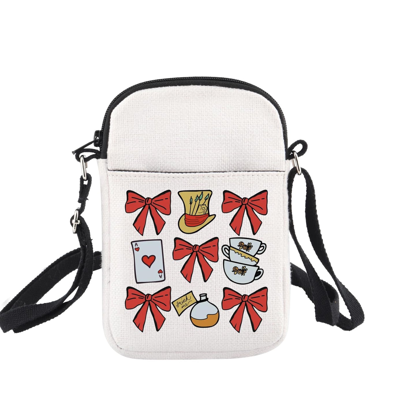 BNQL Alice Crossbody Bag Fairy Tale Fans Gift Mad Hater Hat Gifts Night Tea Party Gifts Mad Hatter Tea Party Shoulder Bag