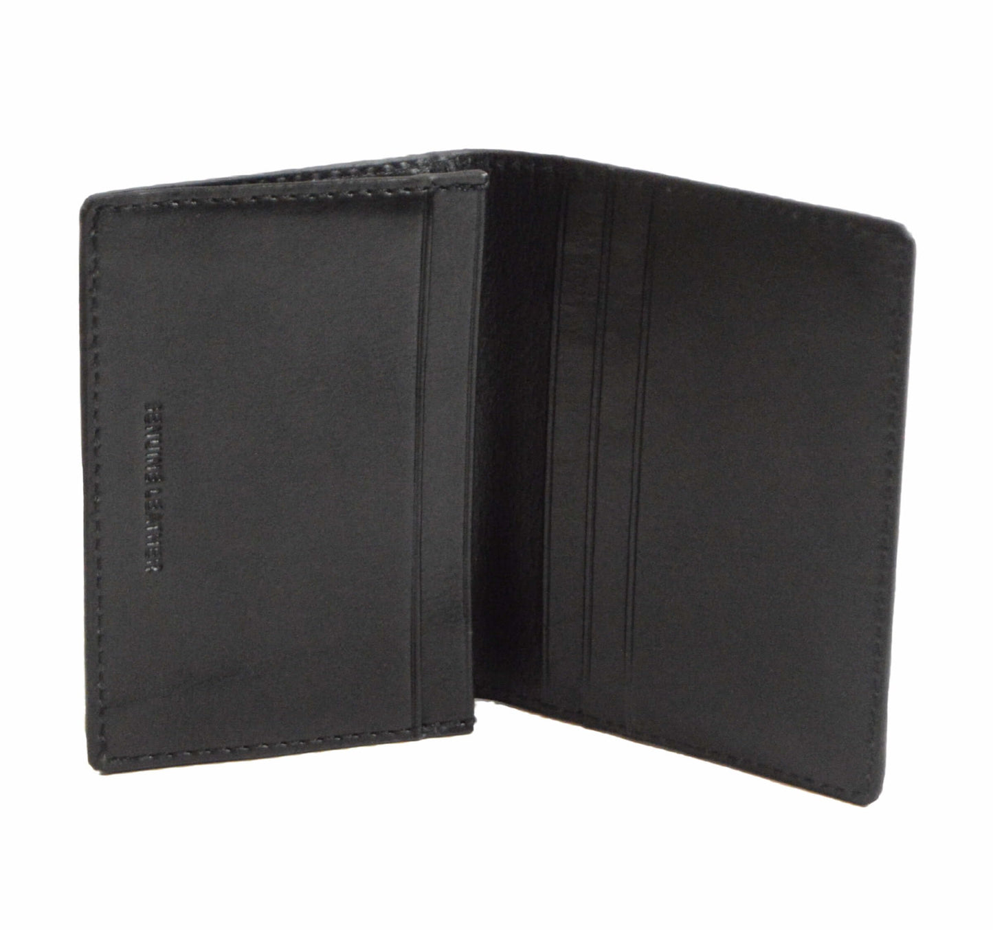 muzaf Premium Leather card holder, compact, 5 slots, hand stitched (Sand Black)