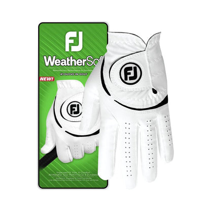 FootJoy Men's WeatherSof Golf Glove, White, Large, Worn on Left Hand