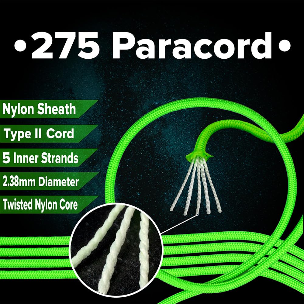 Paracord Planet 275lb Paracord – 3/32 Inch (2.38 mm) Nylon Crafting Cord with 5 Strand Inner Core – FS Navy Blue (50 ft)