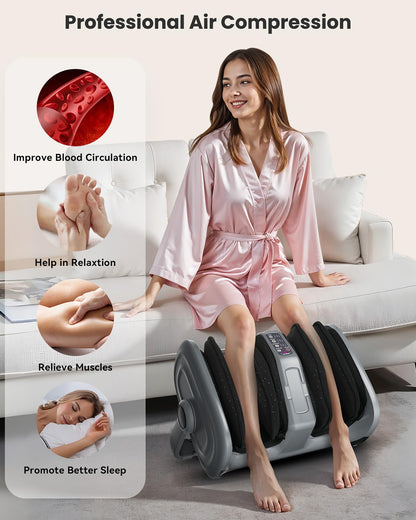 Snailax Foot Massager with Heat, Shiatsu Feet and Calf Massager Machine for Plantar Fasciitis, Neuropathy, Improve Circulation, Foot Leg Massager, Gifts(Without Remote Control)