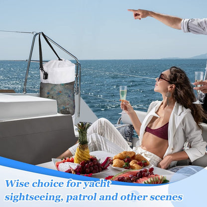 2 Packs Portable Boat Accessories Mesh Trash Bags Trash Can Garbage Container for Boat Kayak Camper Fishing Cabin Storage Men Women Adults(Black, White)