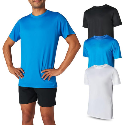 Men’s Workout Short Sleeve Athletic Gym T-Shirts 3 Pack Mens Dry Fit Running Shirt Moisture Wicking Active Crew Tees for Men