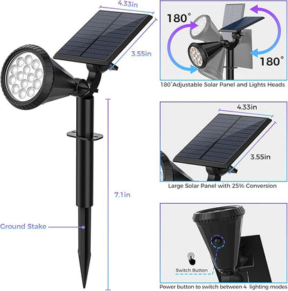 Solar Color Changing Lights Outdoor Waterproof, 7 Modes/8 Pack Halloween Christmas Multicolor RGB Solar Spot Lights, 180° Adjustable Solar Powered Landscape Spotlights for Outside Yard/Garden