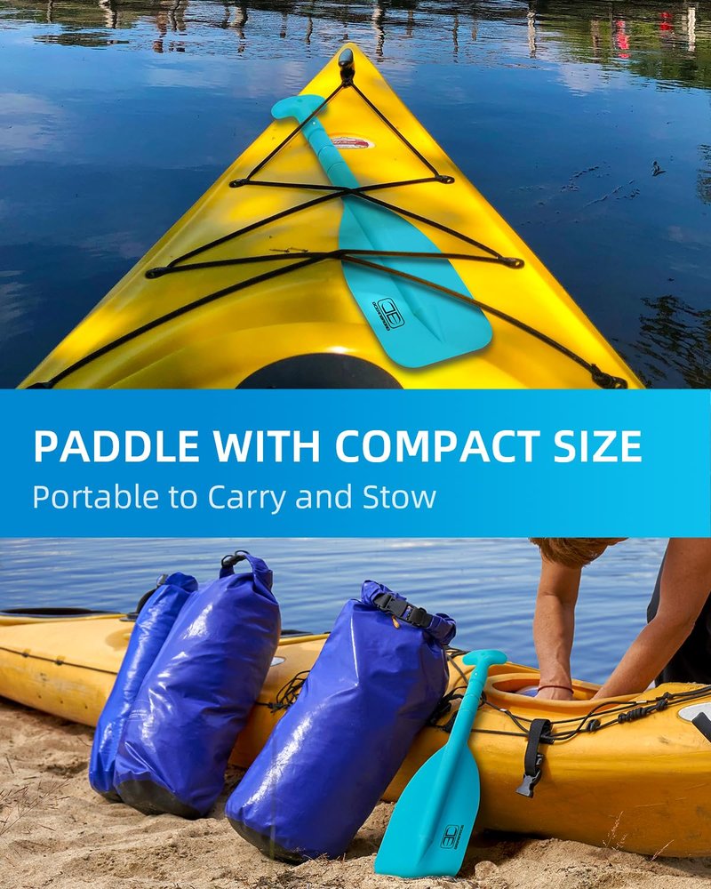 OCEANBROAD Telescoping Emergency Paddle 21''-42''（Assembling Required） Collapsible Paddles Aluminium Shaft for Kayaking Boating Canoeing River Tubing, Blue, 2 Paddles