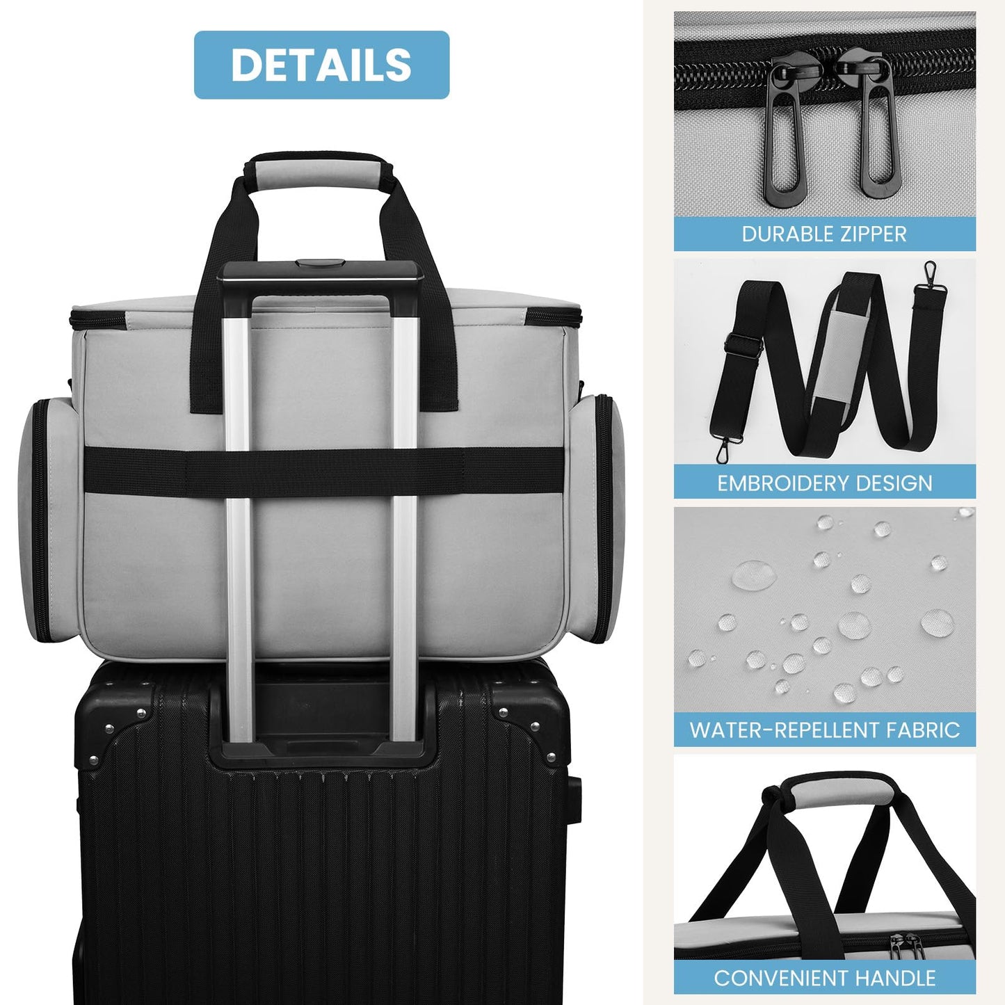 kadilong Sewing Machine Case with Removable Padding Pad, Sewing Tote Bag for Sewing Machine Carrying with Shoulder Strap for Most Standard Singer, Brother, Janome