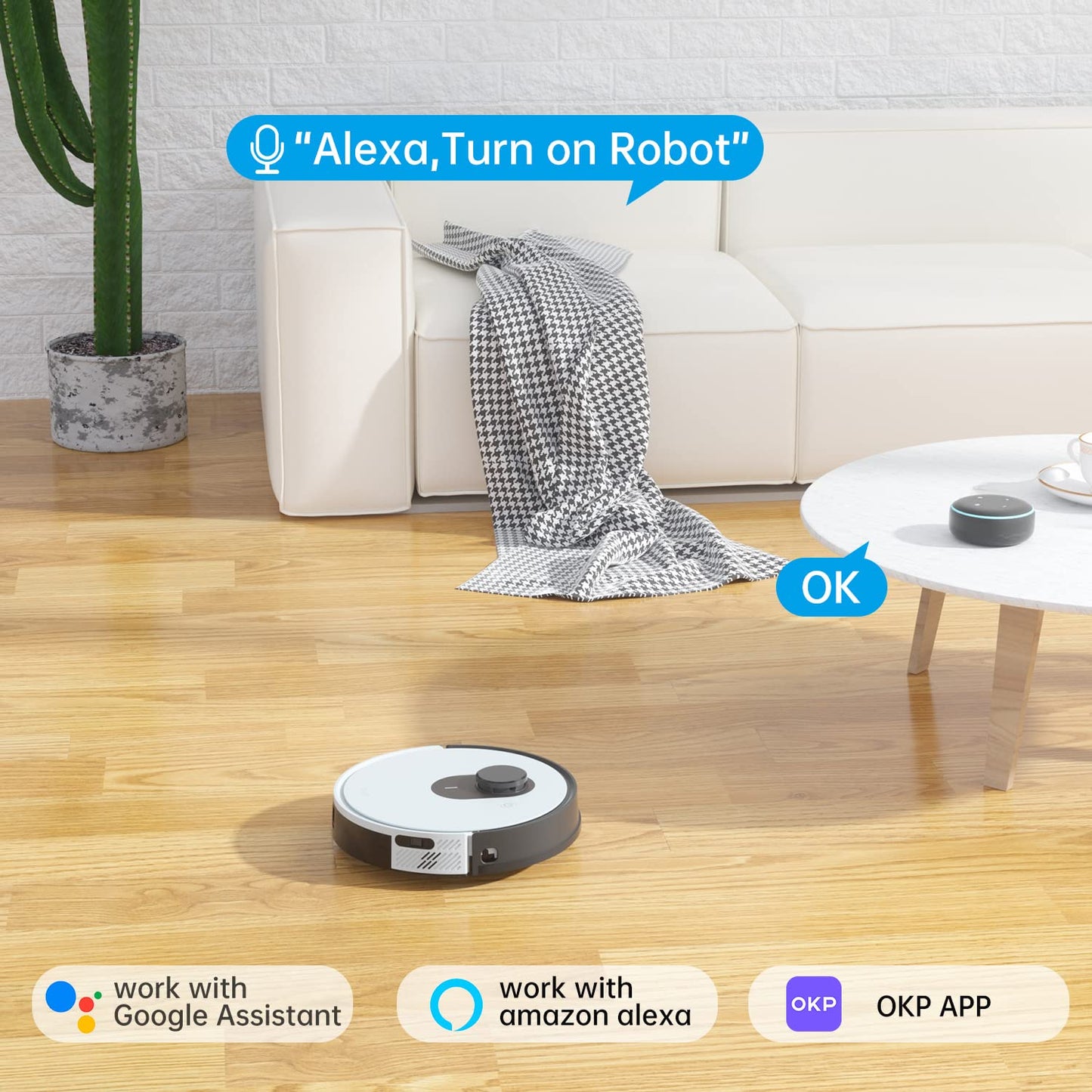 OKP Life K2 Robot Vacuum Cleaner 1800 mAh, Blue