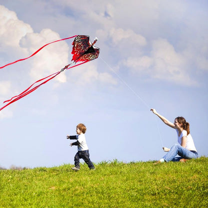 Mint's Colorful Life Dragon Kite for Kids & Adults, Easy to Fly Kites for Beginners, Large Single Line Kite for Beach Trip with 300ft String(Red)