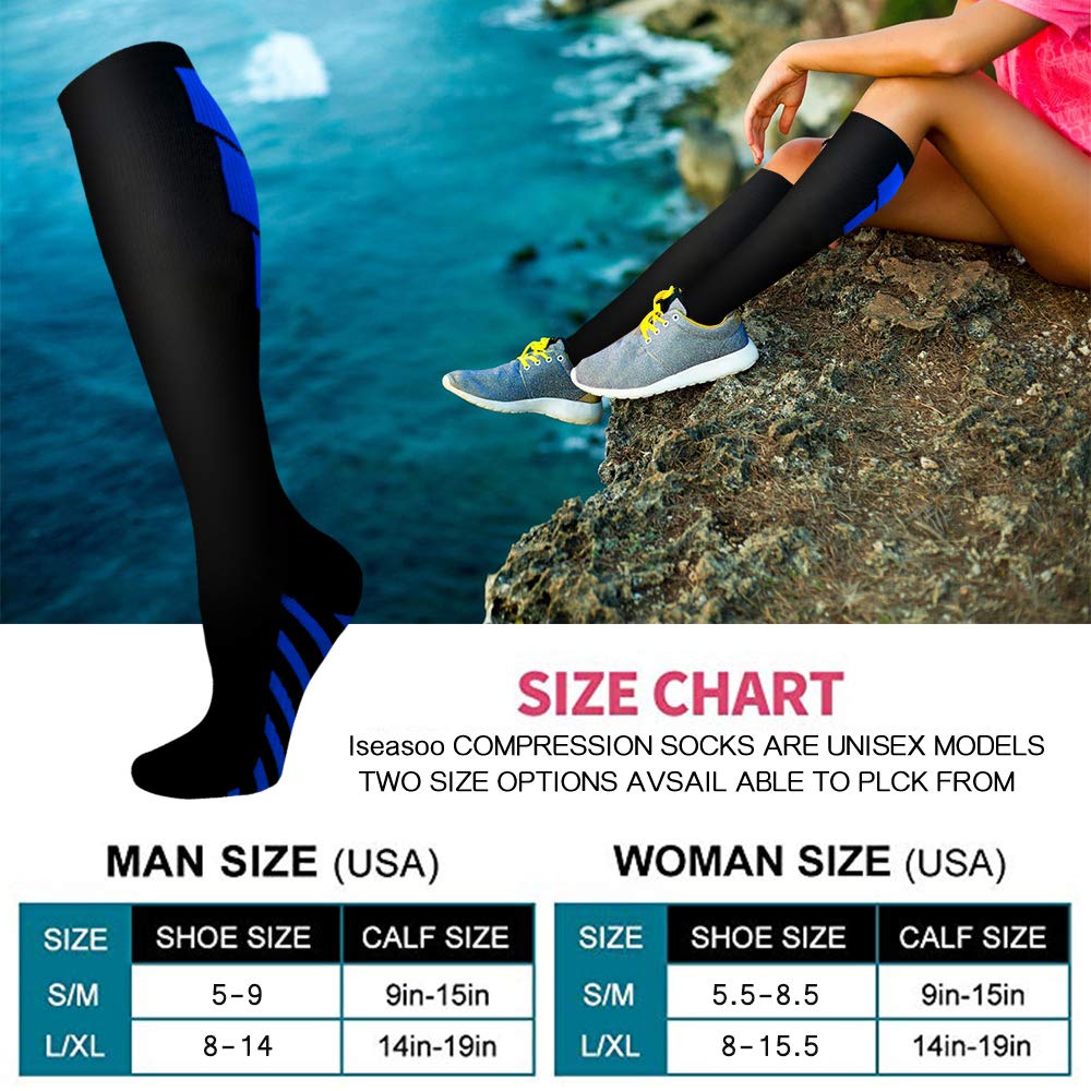 Copper Compression Socks 15-20 mmHg for Men & Women 8 Pairs – Circulation Support for Nurses, Travel, Running, Hiking, Soccer,Gift,Pregnant, Nurses(S/M)