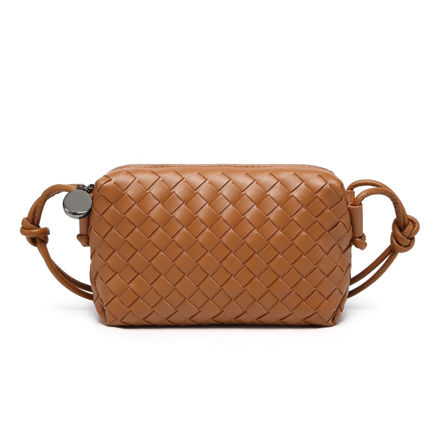 swinsack Small Woven Leather Crossbody Bag, Mini Crossbodybag for women,Vegan Leather Purse Clutch Shoulderbag Handbag